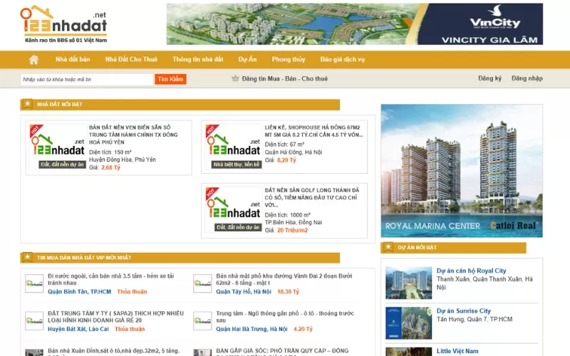 các trang web bất động sản